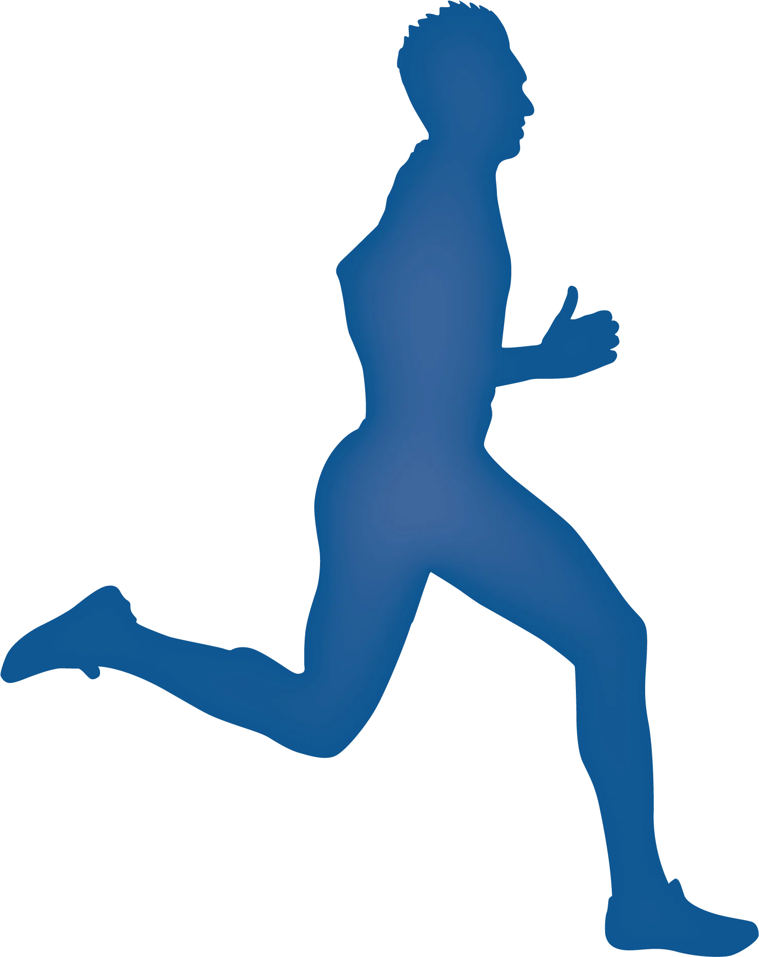 Dynamic Blue Runner Silhouette Clipart - Athletic Motion Illustration