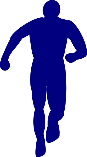 Dynamic Blue Running Silhouette Clipart - Energetic Motion Graphic Design Element