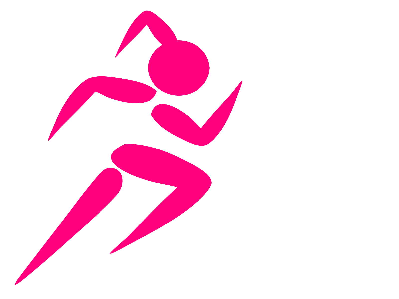 Dynamic Pink Running Silhouette Clipart Illustration of Athletic Motion