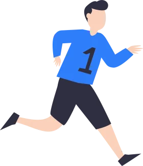 Dynamic Runner Clipart Illustration: Athletic Figure in Motion with Number 1 Jersey