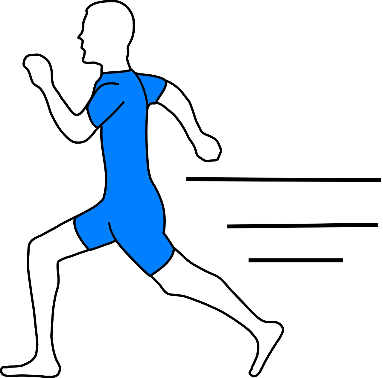 Dynamic Runner Silhouette Clipart Illustration of Athletic Motion