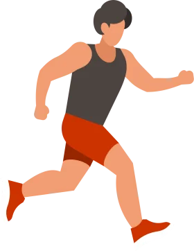 Dynamic Running Athlete Clipart Illustration of Energetic Motion and Fitness