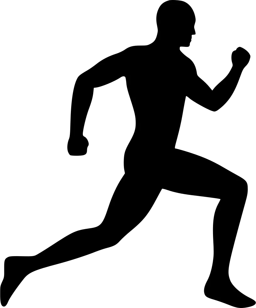 Dynamic Running Silhouette Clipart - Capturing Athletic Motion and Energy