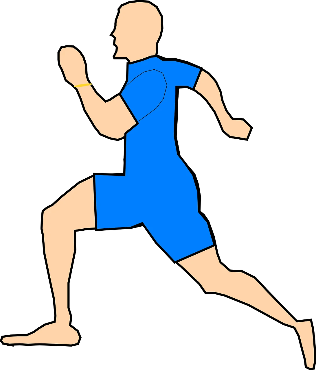 Dynamic Running Stick Figure Clipart Illustration of Fitness and Motion