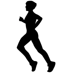 Dynamic Silhouette of a Runner in Motion - Energetic Running Clipart Design