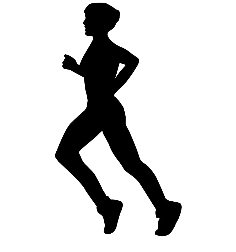 Dynamic Silhouette of a Runner in Motion - Energetic Running Clipart Design