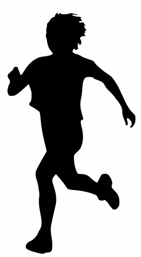 Dynamic Silhouette of a Running Figure Energetic Motion Clipart Design