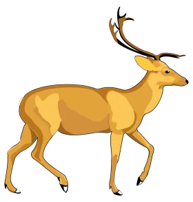 Elegant Deer Clipart: Majestic Antlered Woodland Creature Walking Gracefully