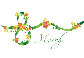 Elegant Floral 8 March International Women's Day Commemorative Clipart Design