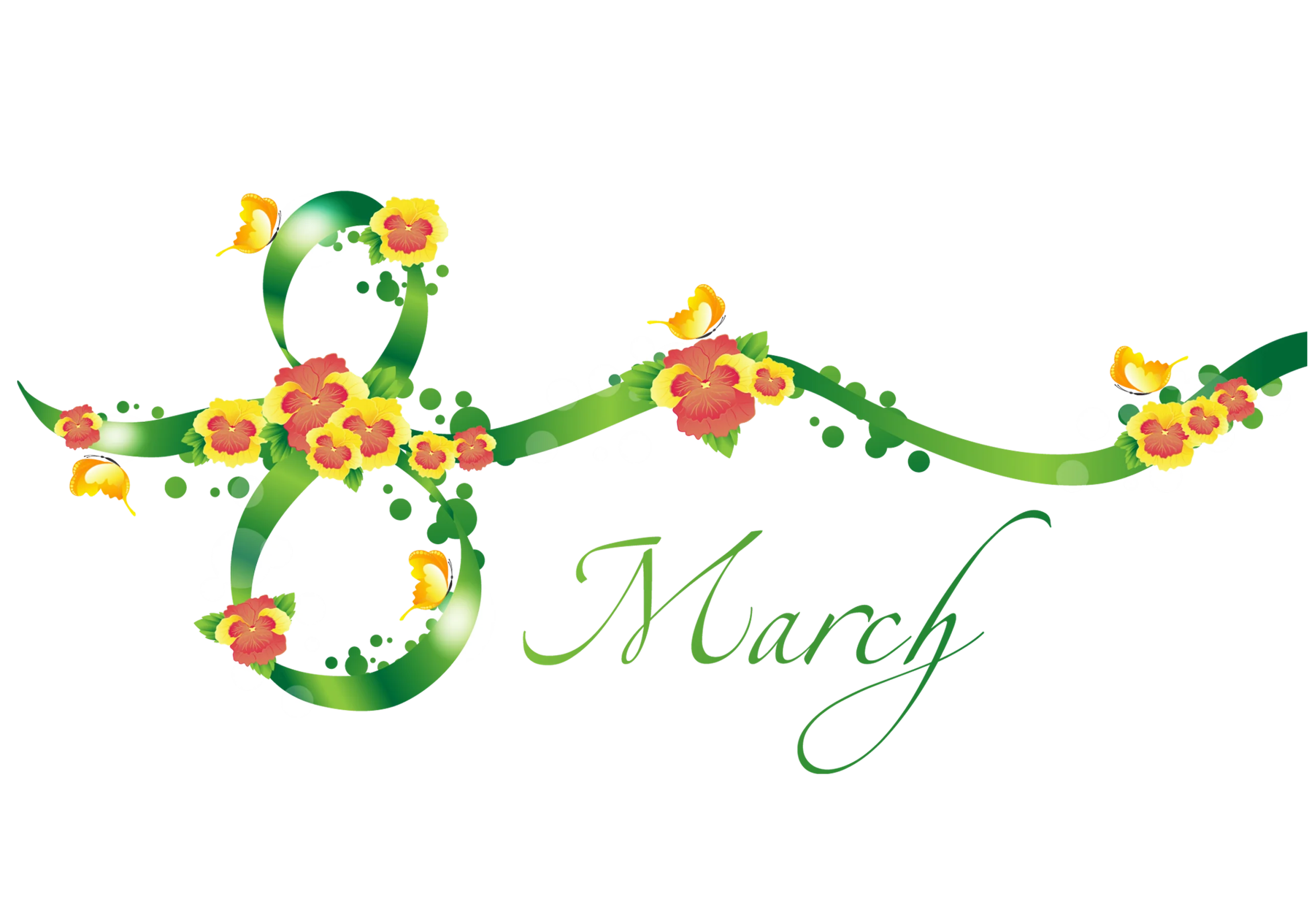 Elegant Floral 8 March International Women's Day Commemorative Clipart Design