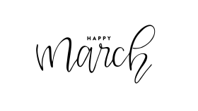 Elegant Handwritten Happy March Calligraphy Clipart with Stylish Typography