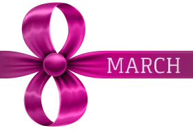 Elegant Magenta Number Eight March Celebration Clipart Design