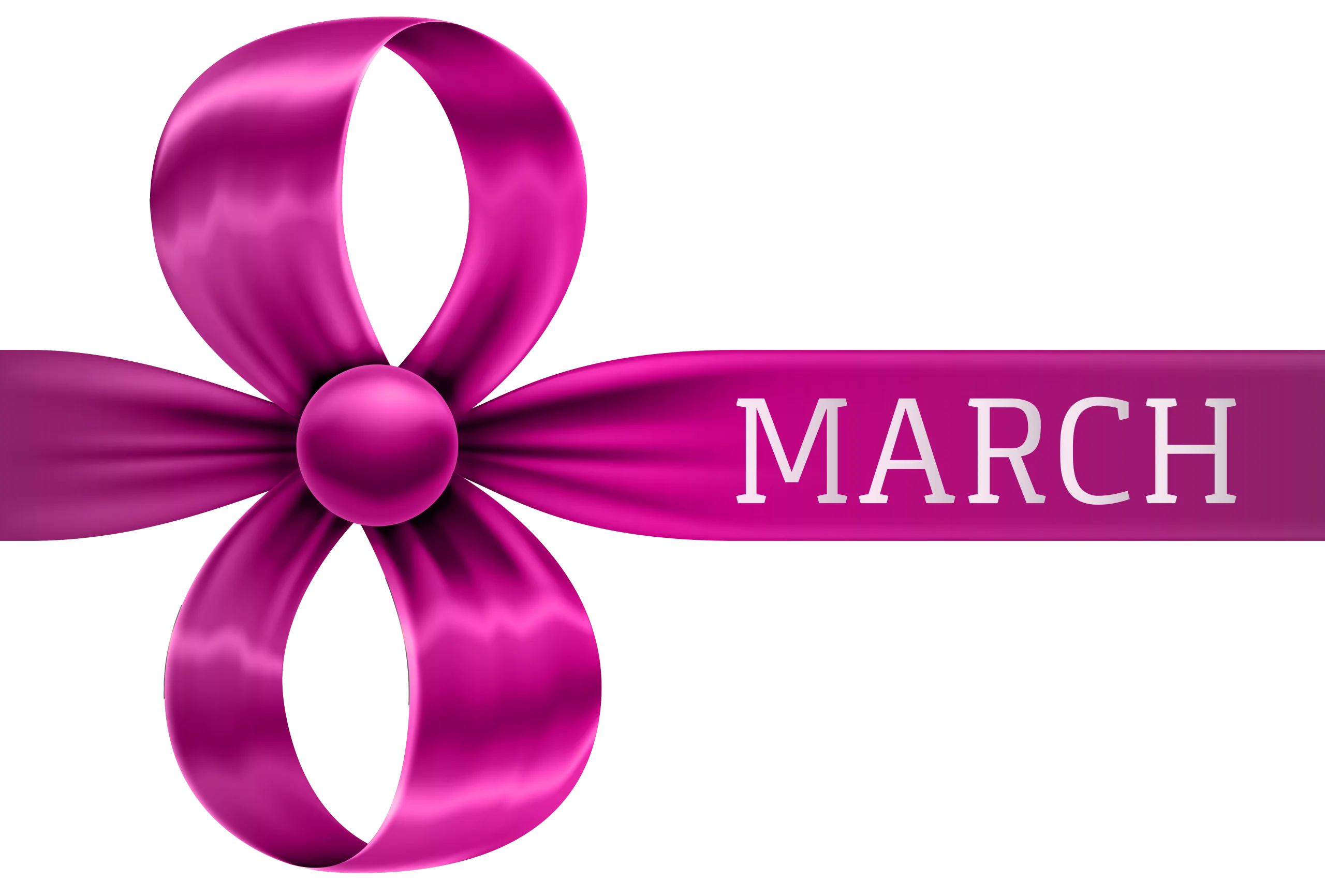 Elegant Magenta Number Eight March Celebration Clipart Design