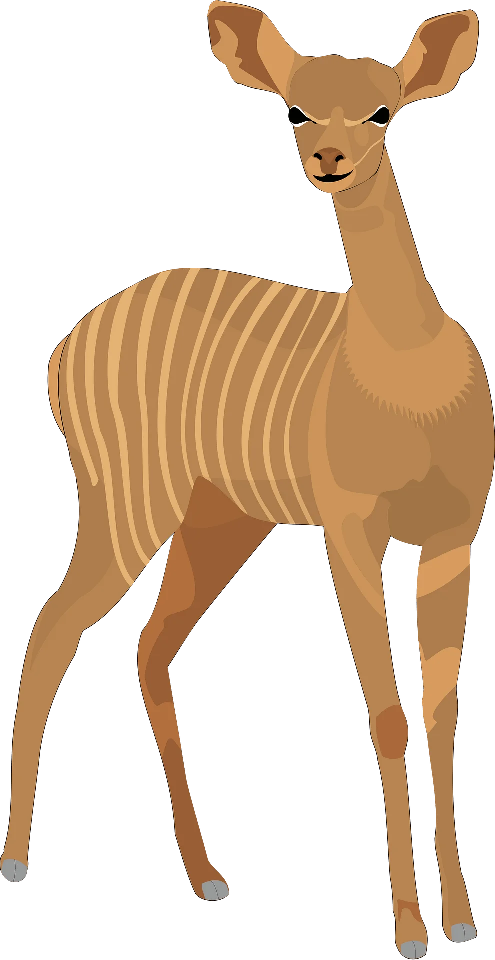Elegant Minimalist Deer Clipart with Soft Earthy Color Palette and Sleek Lines