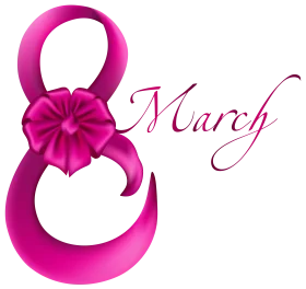 Elegant Pink March 8th International Women's Day Ribbon Clipart Design