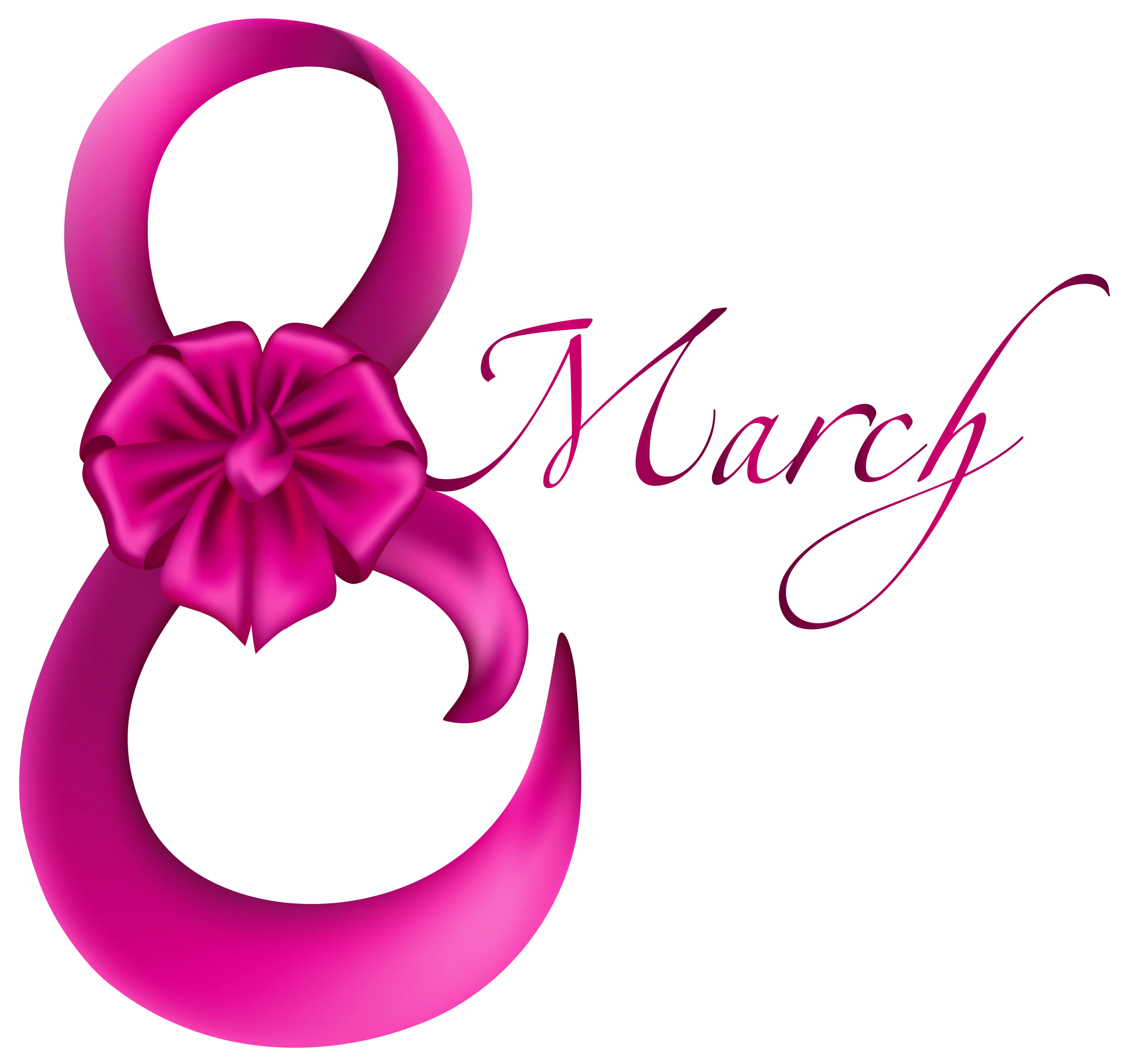 Elegant Pink March 8th International Women's Day Ribbon Clipart Design