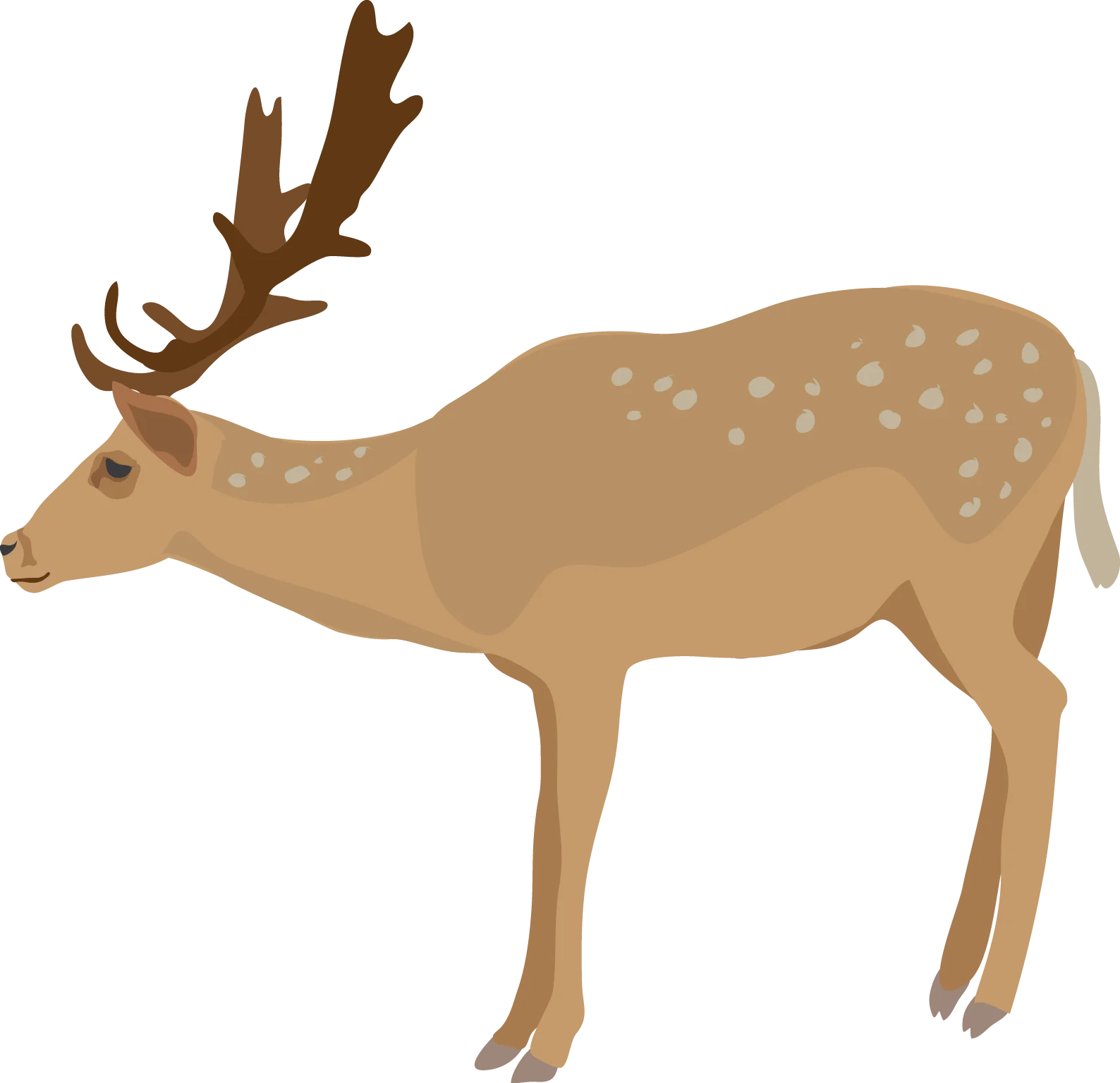 Elegant Spotted Deer with Majestic Antlers Woodland Creature Clipart Design