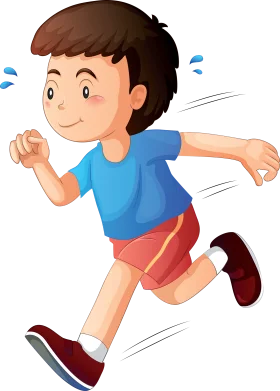 Energetic Young Runner Clipart: Dynamic Motion of Childhood Athleticism