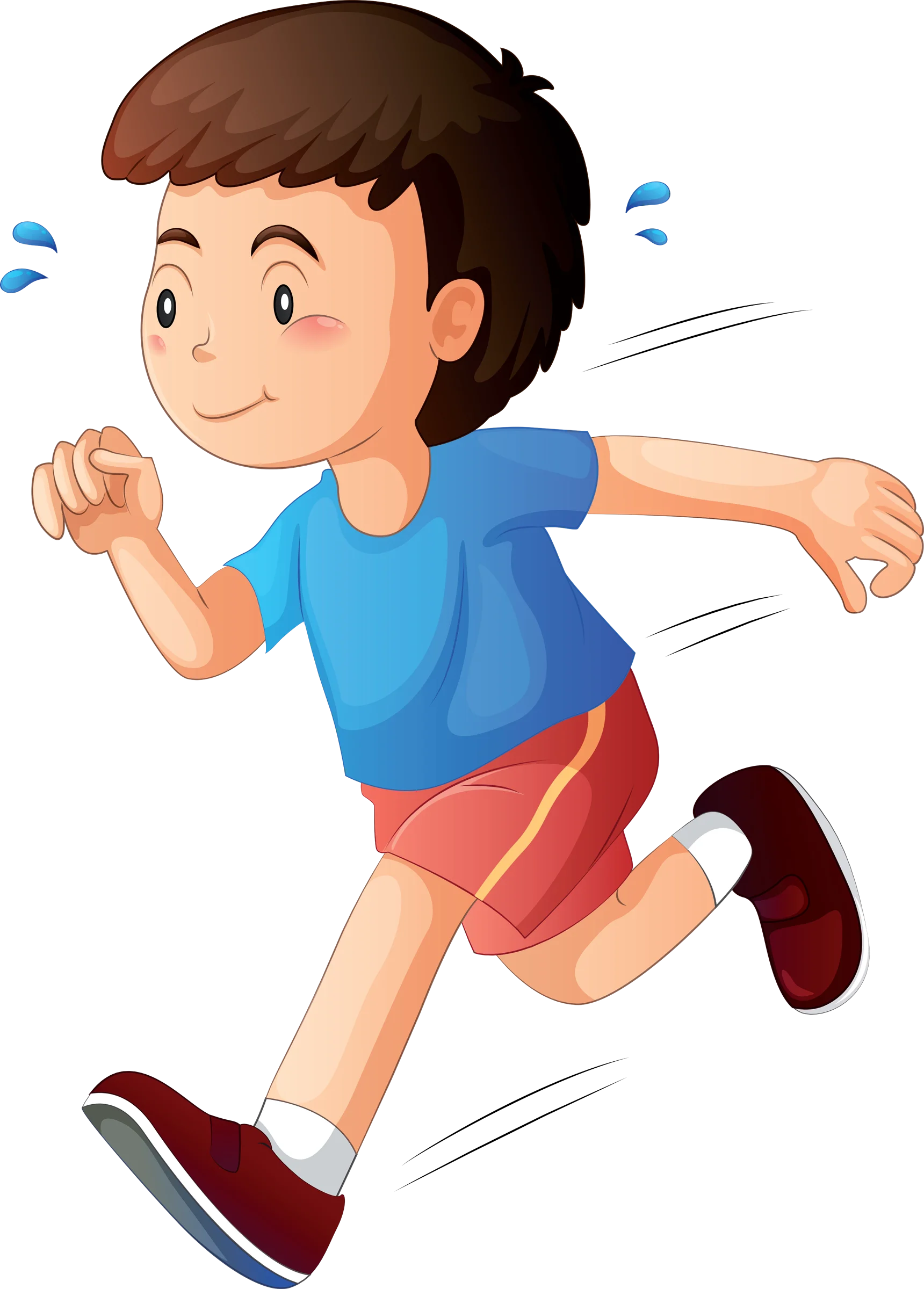 Energetic Young Runner Clipart: Dynamic Motion of Childhood Athleticism
