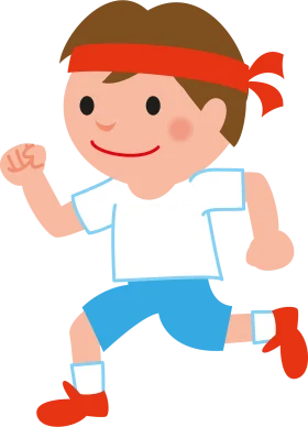 Energetic Young Runner Clipart: Playful Child in Motion with Determined Stride