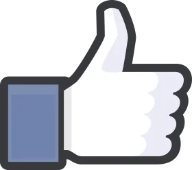 Facebook-Inspired Social Media Like Button Thumbs Up Clipart Design