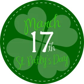 Festive St. Patrick's Day Shamrock Clipart Celebrating March 17th Holiday