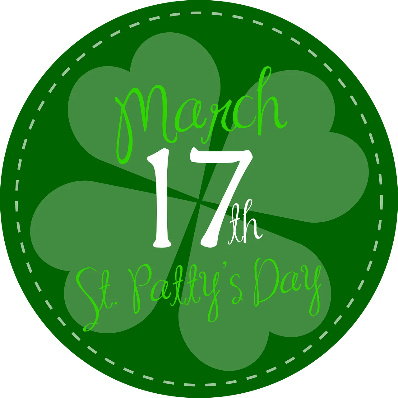Festive St. Patrick's Day Shamrock Clipart Celebrating March 17th Holiday