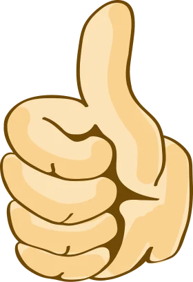 Friendly Hand Gesture Thumbs Up Clipart Illustration in Warm Beige Tones