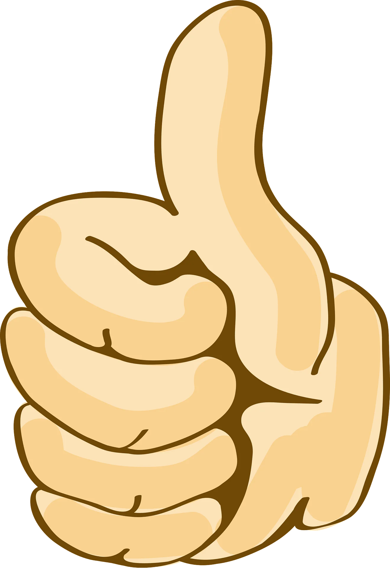 Friendly Hand Gesture Thumbs Up Clipart Illustration in Warm Beige Tones