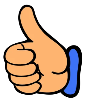 Friendly Hand Gesture Thumbs Up Clipart with Cheerful Color Scheme