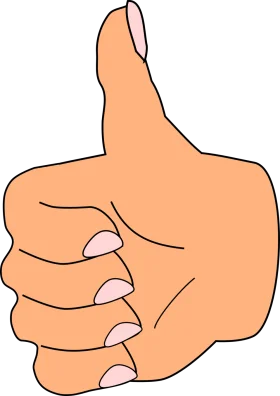 Friendly Hand Gesture Thumbs Up Positive Clipart Illustration