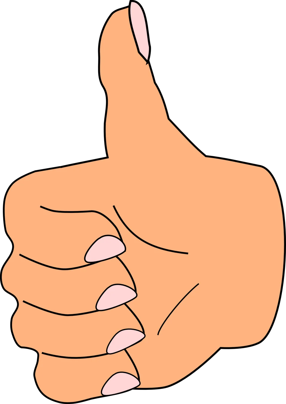 Friendly Hand Gesture Thumbs Up Positive Clipart Illustration