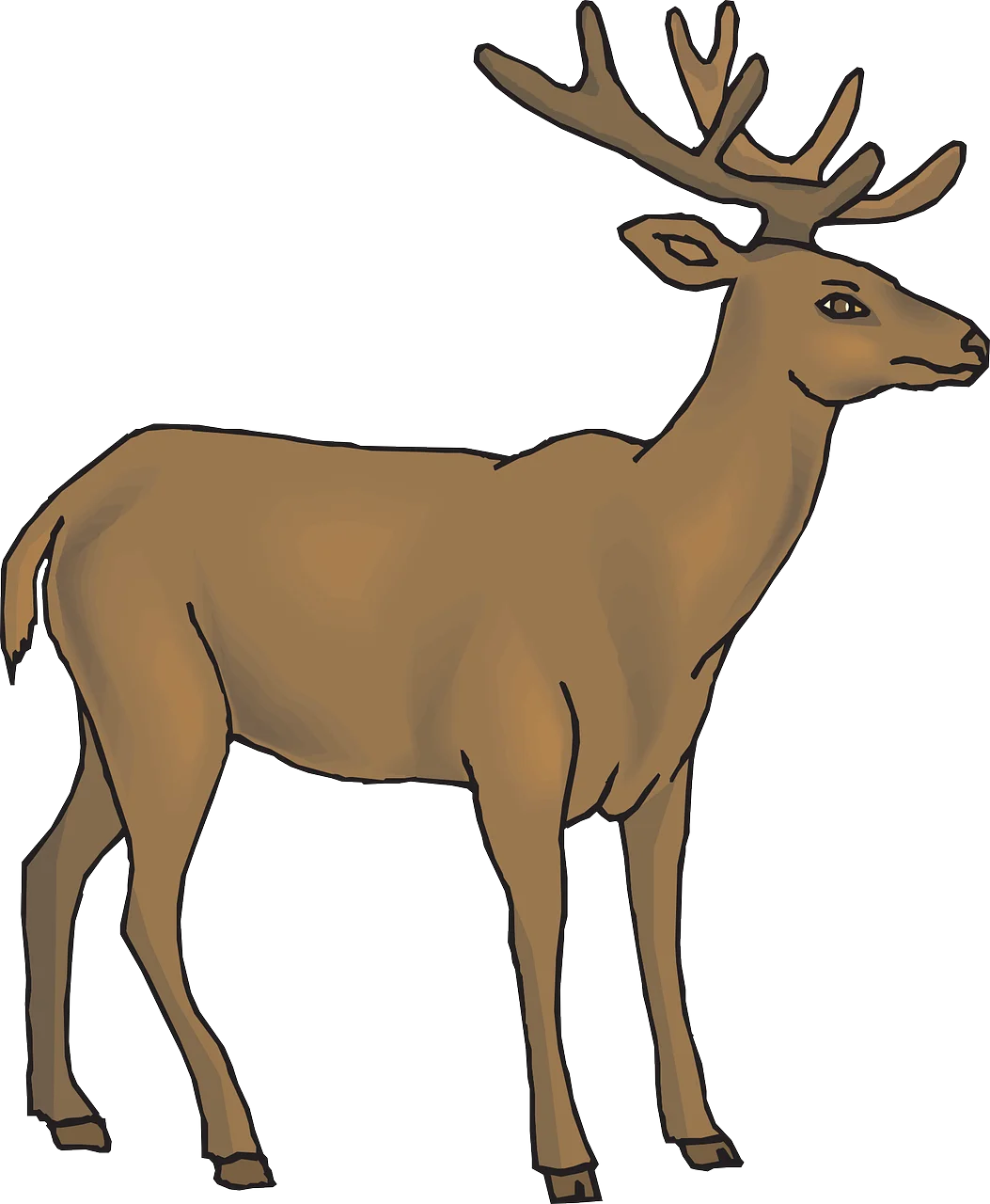Majestic Wild Stag with Impressive Antlers - Woodland Creature Clipart Design