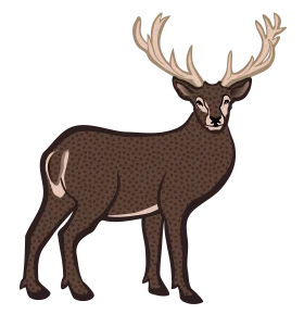 Majestic Woodland Buck Clipart: Detailed Illustration of a Powerful Deer