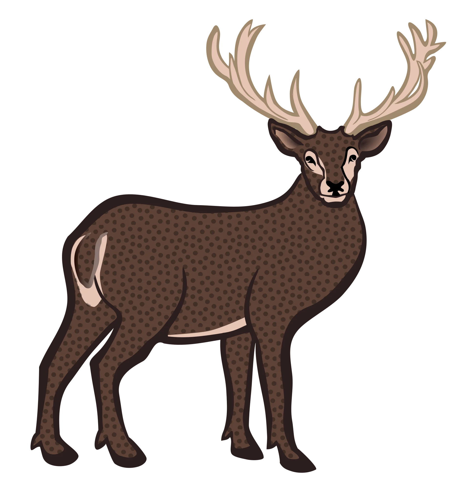 Majestic Woodland Buck Clipart: Detailed Illustration of a Powerful Deer