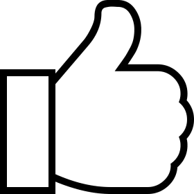 Minimalist Black and White Thumbs Up Clipart Graphic Symbol of Approval