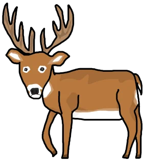 Minimalist Brown Deer Clipart with Impressive Antlers and Gentle Expression