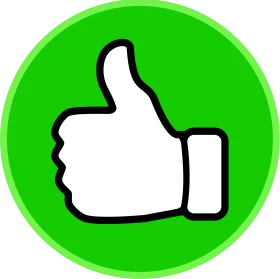 Minimalist Green and White Thumbs Up Clipart Icon Design