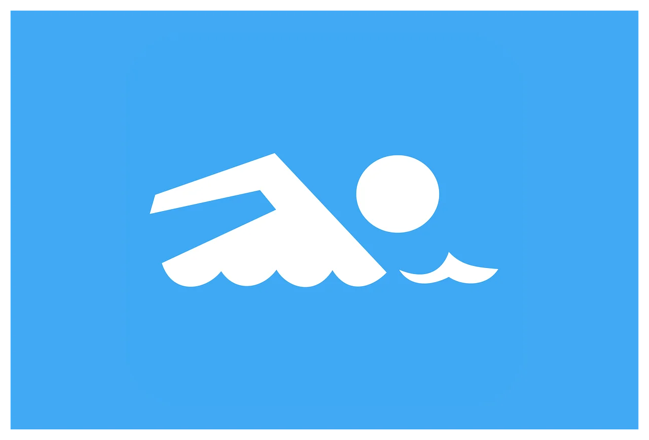 Minimalist Swimming Clipart Icon Symbolizing Aquatic Motion and Water Sports