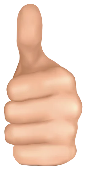 Realistic Skin-Toned Thumbs Up Clipart Illustration with Soft Contours