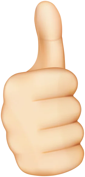 Realistic Soft-Toned Hand Gesture Thumbs Up Clipart Illustration