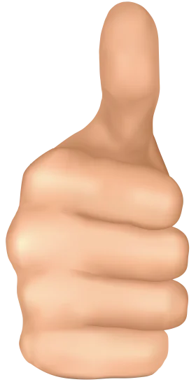 Realistic Soft-Toned Hand Gesture Thumbs Up Clipart Illustration