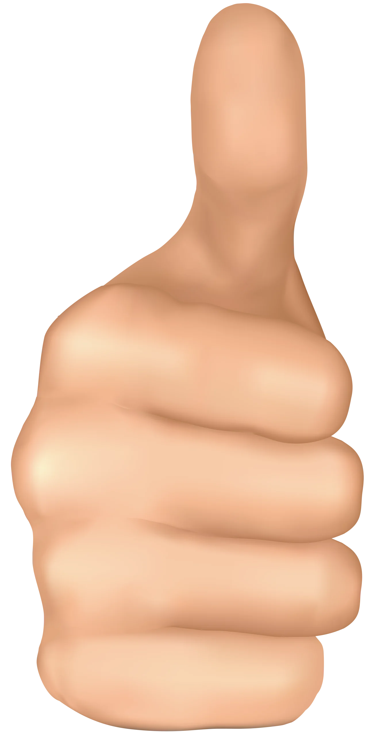 Realistic Soft-Toned Hand Gesture Thumbs Up Clipart Illustration