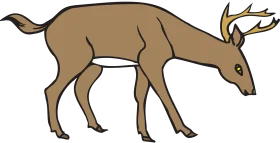 Rustic Brown Deer Clipart Illustration with Elegant Antlers and Smooth Contours