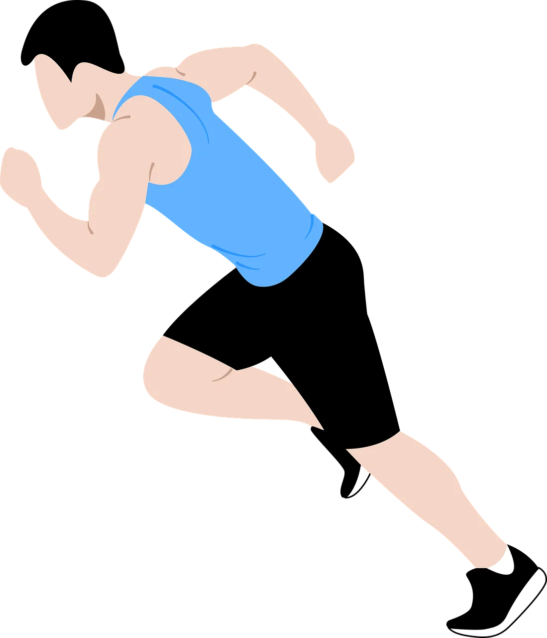 Stylized Athletic Runner Clipart Depicting Dynamic Movement and Fitness