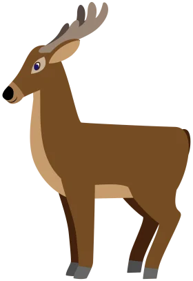 Stylized Brown Deer Clipart with Elegant Antlers and Minimalist Design