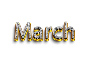 Stylized March Typography Clipart with Mechanical Industrial Design Elements