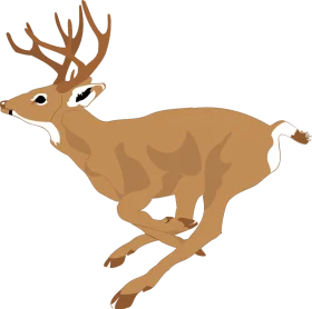 Swift Running Deer Clipart - Dynamic Wildlife Graphic Design Element