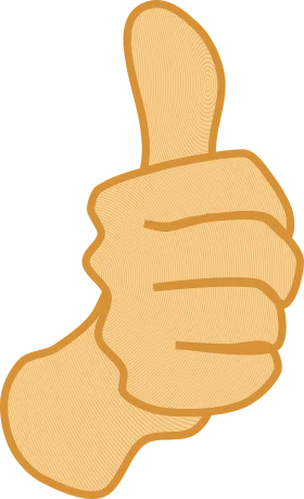 Warm Golden Thumbs Up Clipart Symbol of Positivity and Approval