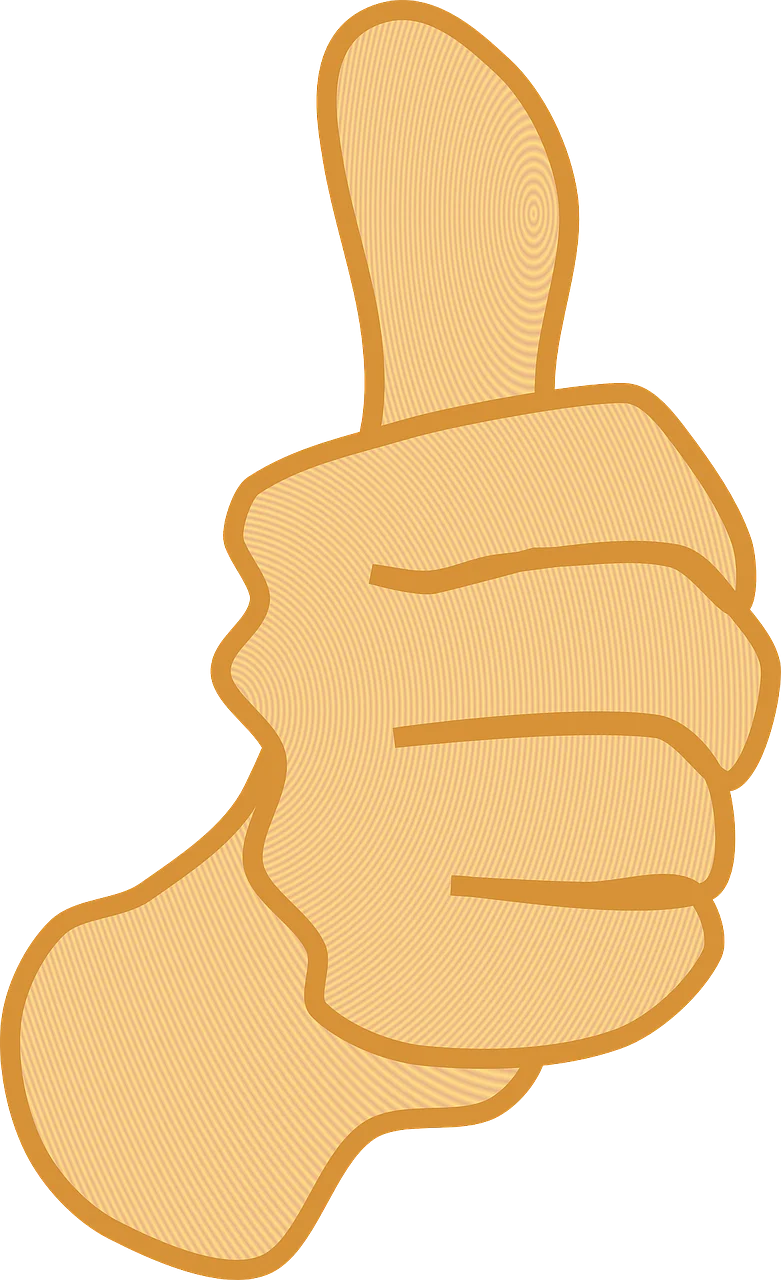 Warm Golden Thumbs Up Clipart Symbol of Positivity and Approval